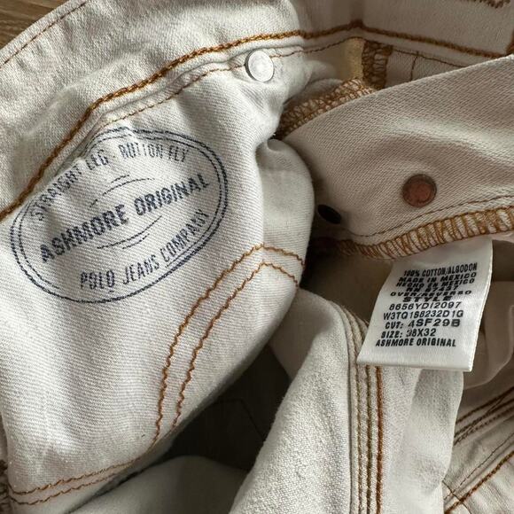 Vintage Polo Jeans Co NO67 Baggy white triple stitch jeans size 37 x 31 - Picture 6 of 8